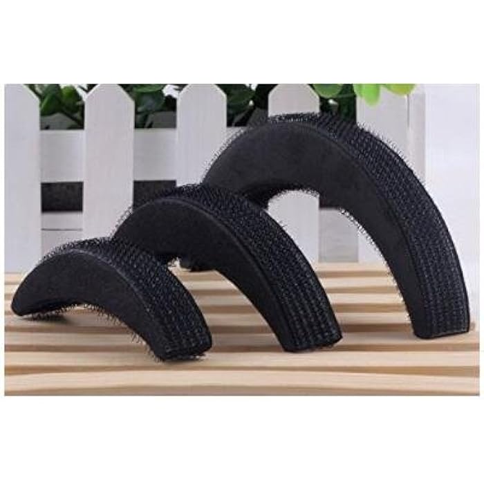 ASTRQLE 3pcs Black Different Size Bump It Up Volume Inserts Do Beehive Hair Pad Base Styler Insert Tool Hair Accessories - Image 4